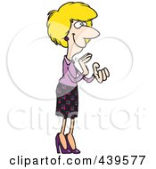 Royalty Free RF Clip Art Illustration Of A Cartoon Pleased Businesswoman Clapping
