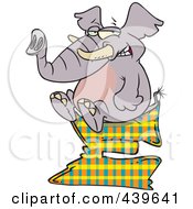 Cartoon Elephant Sitting On A Letter E