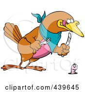 Cartoon Big Bird Ready To Dine On A Worm
