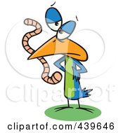 Royalty Free RF Clip Art Illustration Of A Cartoon Bird Eating A Worm by toonaday