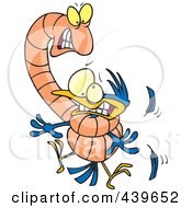 Cartoon Big Worm Strangling A Bird
