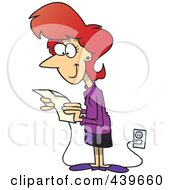 Royalty Free RF Clip Art Illustration Of A Cartoon Businesswoman Reading Her Email by toonaday
