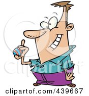 Royalty Free RF Clip Art Illustration Of A Cartoon Man Holding An Easter Egg by toonaday