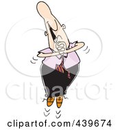 Royalty Free RF Clip Art Illustration Of A Cartoon Gleeful Businessman Jumping