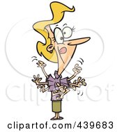 Poster, Art Print Of Cartoon Businesswoman Explaining And Gesturing With Her Hands