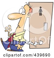 Poster, Art Print Of Cartoon Embarrassed Businessman With Toilet Paper Stuck To His Pants
