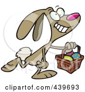 Royalty Free RF Clip Art Illustration Of A Cartoon Happy Easter Bunny Carrying A Basket