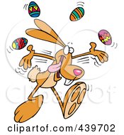 Royalty Free RF Clip Art Illustration Of A Cartoon Bunny Juggling Easter Eggs