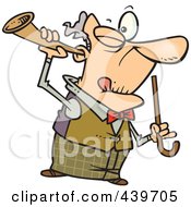 Royalty Free RF Clip Art Illustration Of A Cartoon Old Man Holding A Trumpet Up To His Ear by toonaday