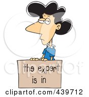 Royalty Free RF Clip Art Illustration Of A Cartoon Businesswoman With A Dyslexic Expert Sign