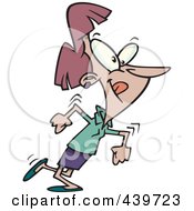 Royalty Free RF Clip Art Illustration Of A Cartoon Businesswoman Making An Exit