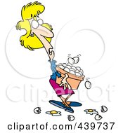 Royalty Free RF Clip Art Illustration Of A Cartoon Woman Carrying Eggs In A Basket