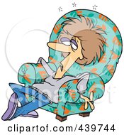 Royalty Free RF Clip Art Illustration Of A Cartoon Exhausted Woman In An Arm Chair