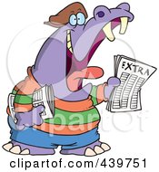 Cartoon Newsie Hippo