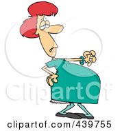 Royalty Free RF Clip Art Illustration Of A Cartoon Pregnant Woman Trying To Walk by toonaday