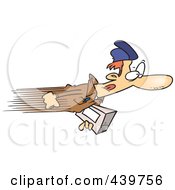 Royalty Free RF Clip Art Illustration Of A Cartoon Express Delivery Man by toonaday