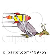 Poster, Art Print Of Cartoon Rocket Strapped Onto An Express Mail Snail