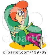 Royalty Free RF Clip Art Illustration Of A Cartoon Exhausted Woman Sitting In An Arm Chair