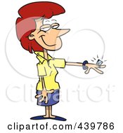 Cartoon Engaged Woman Showing Her Ring