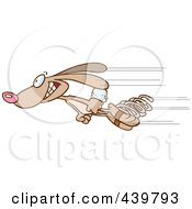 Royalty Free RF Clip Art Illustration Of A Cartoon Fast Rabbit Shooting Past With Springs by toonaday