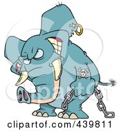 Cartoon Evil Elephant Carrying A Chain
