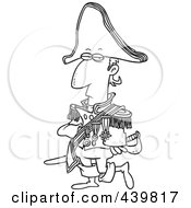 Royalty Free RF Clip Art Illustration Of A Cartoon Black And White Outline Design Of An Emperor