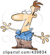 Royalty Free RF Clip Art Illustration Of A Cartoon Man Exaggerating With His Arms by toonaday