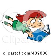 Royalty Free RF Clip Art Illustration Of A Cartoon Enthralled Girl Reading A Book