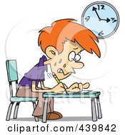 Poster, Art Print Of Cartoon Stressed School Boy Taking An Exam