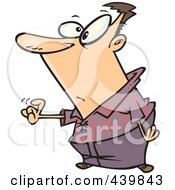Royalty Free RF Clip Art Illustration Of A Cartoon Man Tapping For Attention