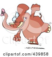 Royalty Free RF Clip Art Illustration Of A Cartoon Running Elephant