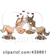 Poster, Art Print Of Cartoon Horse Pair In Love