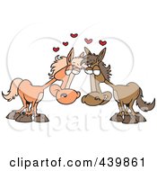 Royalty Free RF Clip Art Illustration Of A Cartoon Horse Pair In Love