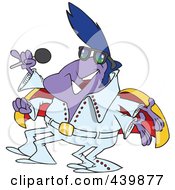 Royalty Free RF Clip Art Illustration Of A Cartoon Elvis Impersonator Alien Singing by toonaday
