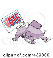 Poster, Art Print Of Cartoon Elephant Carrying A Vote Sign