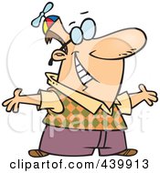 Poster, Art Print Of Cartoon Geeky Man Holding His Arms Open
