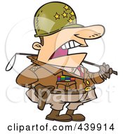Royalty Free RF Clip Art Illustration Of A Cartoon Tough Military General by toonaday