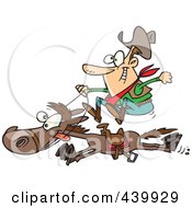 Poster, Art Print Of Cartoon Cowboy On A Galloping Horse