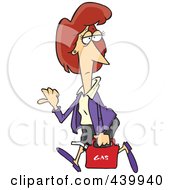 Royalty Free RF Clip Art Illustration Of A Cartoon Lady Hitch Hiking With A Gas Can
