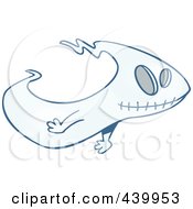 Royalty Free RF Clip Art Illustration Of A Cartoon Ghost With A Stitched Mouth
