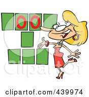 Poster, Art Print Of Cartoon Game Show Hostess Presenting Blank Spaces
