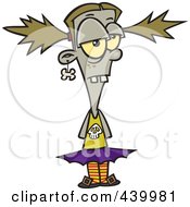 Royalty Free RF Clip Art Illustration Of A Cartoon Zombie Girl Standing With Her Hands Behind Her Back