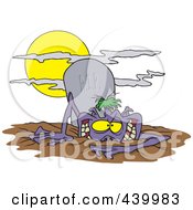 Royalty Free RF Clip Art Illustration Of A Cartoon Zombie Rising From The Grave