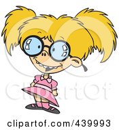 Royalty Free RF Clip Art Illustration Of A Cartoon Nerdy Girl