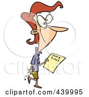 Royalty Free RF Clip Art Illustration Of A Cartoon Woman Carrying A Gift List by toonaday