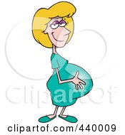 Royalty Free RF Clip Art Illustration Of A Cartoon Pregnant Woman by toonaday