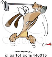 Cartoon Golfing Dog