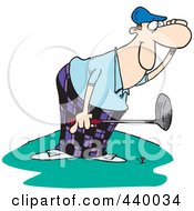 Poster, Art Print Of Cartoon Male Golfer Watching