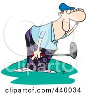 Royalty Free RF Clip Art Illustration Of A Cartoon Male Golfer Watching