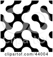 Clipart Illustration Of A Black And White Abstract Bacteria Like Background
